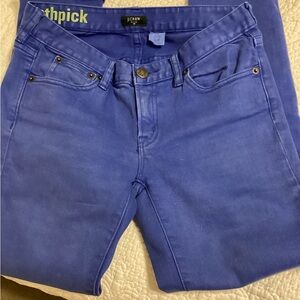 Vibrant Royal Blue J. Crew Toothpick Jeans